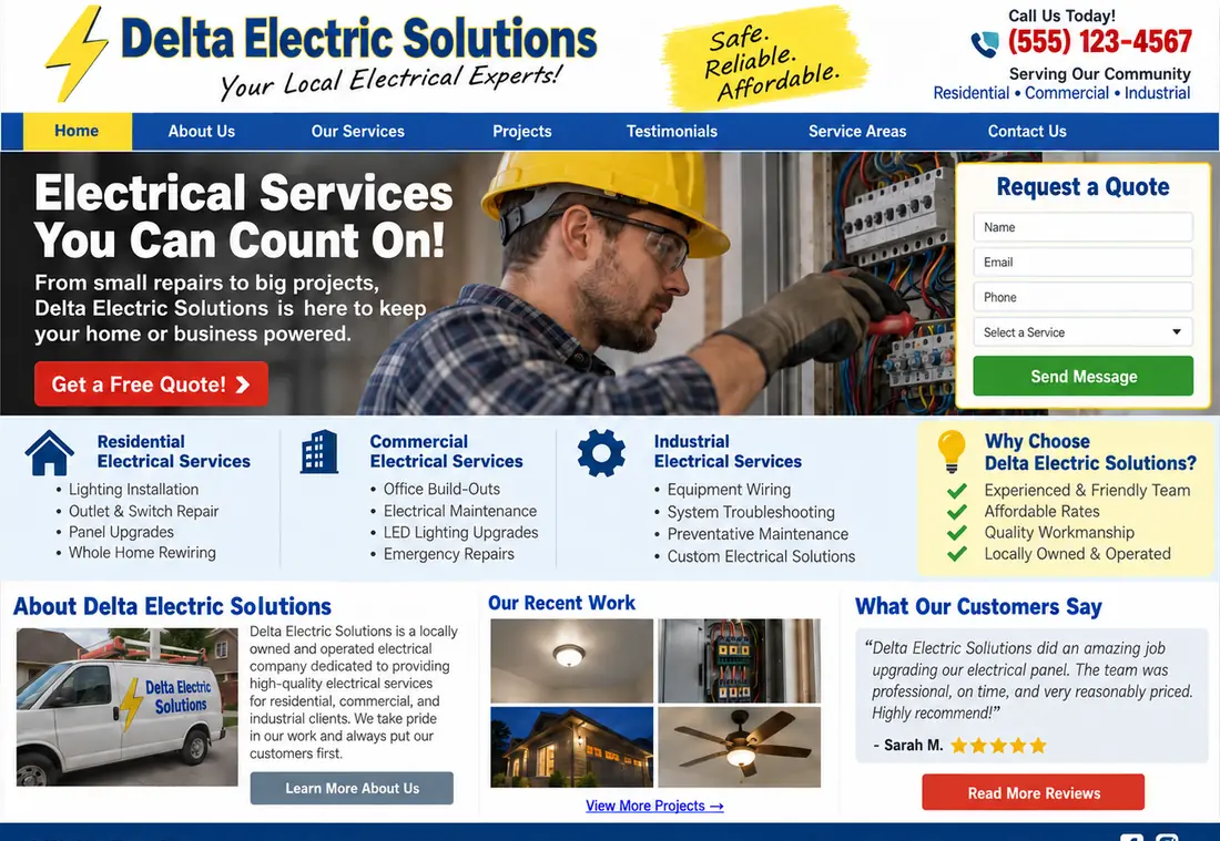 Delta Electric Solutions, the original homepage